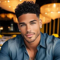 Spanish Men Hairstyles, Different Male Face Shapes, Persian Men Handsome, Curly Brown Hair Men, Model Face Men, Short Black Men Hairstyles, Black Handsome Men, Character Inspiration Male Black, Black Male Portrait