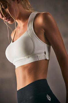 Designed for high-impact workouts, this super customizable, lifting sports bra features multi-way adjustable straps, an adjustable underbust band and molded cups, all in a compressive, scuba-inspired fabrication. * Removable padding * Cushioned shoulders * Sling design * Corset-inspired seams **Find Your Fit:** **XS:** 30C, 30D, 32B, 32C **S:** 32D, 34B, 34C **M:** 34C, 34D, 36B, 36C **L:** 34DD, 36D, 36DD, 38B, 38C | Make A Move Bra by FP Movement at Free People in White, Size: XS Exercise Bras, Sling Design, Sports Bra Outfit, Lingerie Design, Bra Outfit, Sports Bra Design, Gym Aesthetic, Estilo Fitness, Free People Activewear