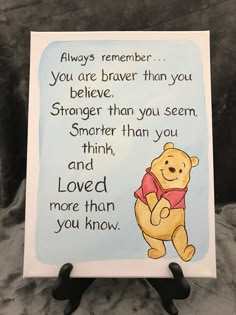 a winnie the pooh birthday card with an image of a teddy bear on it