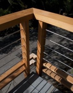 an image of a wooden balcony railing