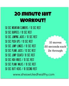 the 20 minute hit workout is shown in black and white, with text overlaying it