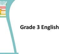 the words grade 3 english are in front of a white background with books on it