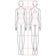 a female mannequin with the measurements for each body, and an area to be drawn