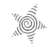 a black and white photo of an object that is spinning in the air with it's spirals