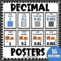 a poster with different posters and numbers for each student to use in their class or classroom