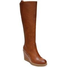 Cognac Synthetic Knee High Wedge Boots, High Wedges, Leather Pulls, Wedge Boots, Boot Shoes Women, Cognac, The Nature, Women's Boots, Knee High