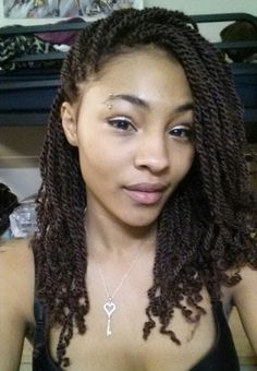 Kinky twist , I got this protective style after I dyed my hair burgundy because i'm working on getting my hair healthy again.