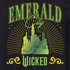 Show off your love for all things Wicked with this Emerald City graphic t-shirt for women and juniors featuring striking green tones against a black backdrop. It's made from 100% cotton and has a regular-fit, a classic crew neckline, and short sleeves. Character: WickedClosure Type: Pullover HeadFit: Regular FitNeckline: Crew NeckSleeve Length: Short SleeveFiber Content: 100% CottonFabric Description: KnitCare: Tumble Dry, Machine WashCountry of Origin: Imported Wicked Shirt, Wicked Art, Wicked Movie, City Graphic, Black Backdrop, Black Backdrops, Earring Making, Emerald City, Green Tones