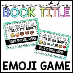 two book titles with the words emoji game