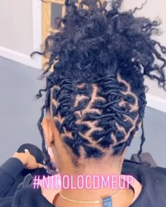 Nico Akeem Champaign on Instagram: “#nicolocdmeup #blushsalonsc #schairstylist #loclyfe #womenwithlocs #loclivin #dreads #naturalhairstyles #congohairproducts” Natural Twist Updos For Black Women, Updo Loc Styles, Short Loc Styles For Women Updo, Locs Hair Styles, Loc Updo Styles Short, Updo Locs Hairstyles For Women, Locs Starter, Hairstyles Locs, Two Strand Twist Hairstyles