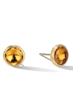 Marco Bicego Jaipur Semiprecious Stone Stud Earrings | Nordstrom Marco Bicego Jewelry, Stone Stud Earrings, Amethyst Studs, Marco Bicego, 18k Gold Earrings, Citrine Earrings, Topaz Jewelry, Precious Jewels, Yellow Gold Setting