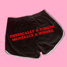 Physically A Virgin Shorts | Cute Dolphin Shorts | Y2K Shorts | Cute Shorts | Funny Shorts | Y2K Shorts | Lounge Shorts | Comfy Shorts to Lounge in! Actual item may be lighter/darker than pictured. M A T E R I A L S - 95% Cotton / 5% Spandex - Available In Sizes S-L S I Z I N G - Size chart is available on our listing photos. S H I P P I N G  &  P R O D U C T I O N  T I M E - Production Time is 2-3 Business Days. (May be delayed during the Holiday Season) - Shipping Time is 2-5 Business Days. (May be delayed during the Holiday Season) - If you need it expedited, please contact us. C A R E  I N S T R U C T I O N S - Wash inside out in cold water - Hang Dry, or Dry on Low Temp - Do not bleach , avoid ironing directly onto the design and dry cleaning. How To Style Shorts, Shorts Outfits Aesthetic, Y2k Items, Clothes Comfy, Funny Products, Grunge Shorts, How To Have Style, Cute Dolphin, Silly Clothes