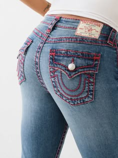 BECCA SUPER T BOOTCUT JEAN True Religion Jeans Flare, Spirit Jeans Ideas, Red True Religion Jeans, Bootcut Sweatpants, Brazilian Jeans, Spirit Jeans, True Religion Bootcut Jeans, Flared Jumpsuit, Denim Pants Fashion