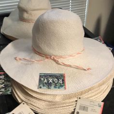 New With Tags. Lightweight White Sun Hat For Beach Season, White Beach Hat For Travel, White Travel Hat For Beach Season, White Hat For Beach Season Travel, White Hat For Poolside Vacation, White Boater Hat For Summer Vacation, White Beachy Sun Hat One Size Fits Most, Casual White Beach Hat, White Sun Hat For Vacation Poolside