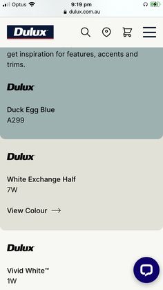 an iphone screen showing different colors and font options for the new dulux app, which is available on multiple platforms