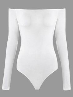 Look Coutry, White Long Sleeve Bodysuit, Off The Shoulder Bodysuit, Bodysuit Shapewear, High Cut Bodysuit, Body Manga Longa, Bodysuit White, Bodysuit Designs