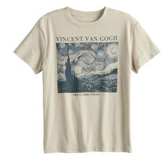 Brush up your style with this juniors' graphic tee, featuring Vincent van Gogh's iconic "The Starry Night" painting. Brush up your style with this juniors' graphic tee, featuring Vincent van Gogh's iconic "The Starry Night" painting. Crewneck Short sleevesFABRIC & CARE Machine wash Imported Size: X Large. Color: Dark Beige. Gender: female. Age Group: adult. The Starry Night Painting, Van Gogh The Starry Night, Gogh The Starry Night, Starry Night Painting, Painting Brush, The Starry Night, Starry Night Van Gogh, Night Painting, Dark Beige