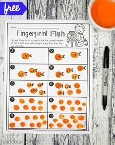 a printable fingerprint fish game for kids