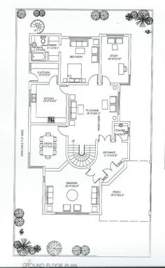 the floor plan for a house with three levels