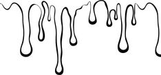 black and white drawing of dripping liquid on a white background illustration for coloring book pages