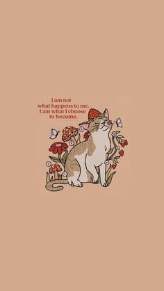 an image of a cat with flowers on it's back and the words i am not