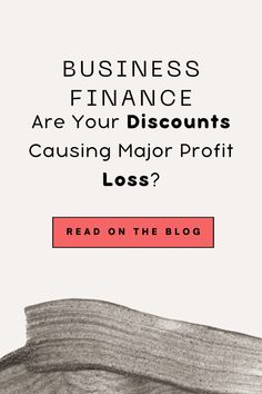 a book cover with the title, business finance are your discounts causing major profits?