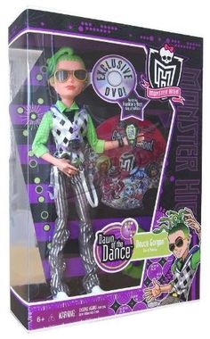 the joker doll is in its box and has sunglasses on it's head,