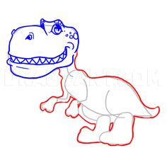 a drawing of a dinosaur with its mouth open