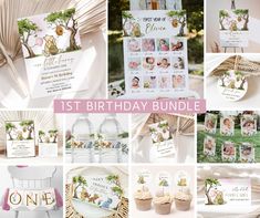 the first birthday bundle includes items such as cupcakes and cards