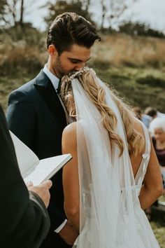 the bride and groom are getting married