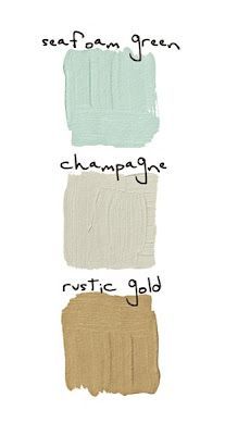 four different shades of green, champagne, and ruste gold on a white background