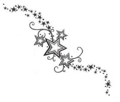 stars and swirls tattoo design