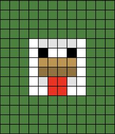 A small pixel art template of the face of the white chicken from Mine-craft. Minecraft Pixel Art Grid, Pixelart Minecraft, Minecraft Pixel Art Templates, Pixel Art Video, Minecraft Drawings, Pixel Art Ideas