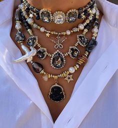 Necklace Stacks, Spring Jewelry Trends, Jeweled Shoes, Spring Jewelry, Chunky Jewelry