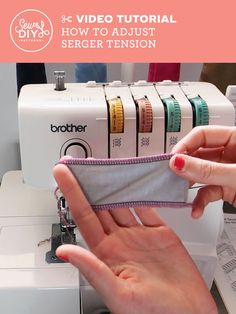 a woman is using a sewing machine to sew on some fabric with text overlay that reads, how to adjust the se