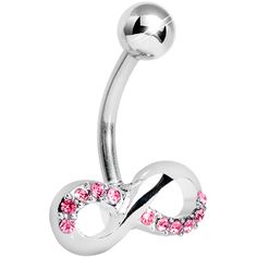 Infinity Symbol Pink Gem Belly Button Ring #piercing #hope #bodycandy #cancersucks #pink #awareness #boobies #bellyring Multiple Ear Piercings, Ear Piercings Cartilage, Belly Bars, Pink Gem, Belly Piercing, Belly Button Ring