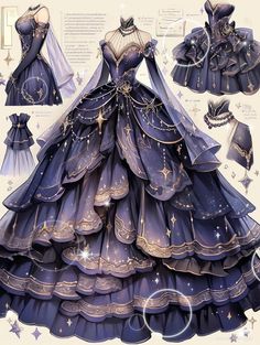 Fantasy Ball Dress, Fairy Core Dress, Royalty Outfits, Anime Inspired Outfits