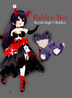 an anime character with long black hair and red shoes, holding her hands out to the side