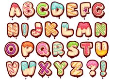 the alphabet made up of donuts and icing