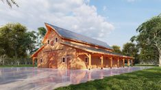 an artist's rendering of a barn style building