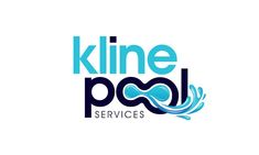 the logo for kline pool services, which is located in front of a white background