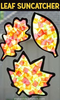 an easy fall leaf suncather craft for kids