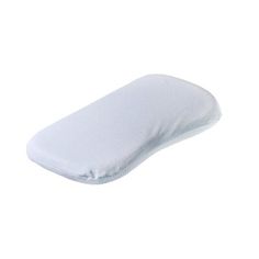 a white pillow on a white background with no image in the top right hand corner