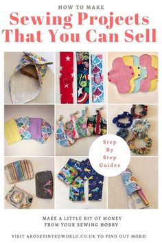 the cover of sewing projects that you can sell, with instructions for how to make them