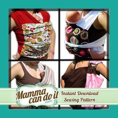 four different types of baby slings with the words mama can do on them