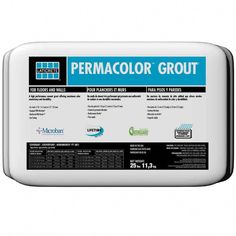 a gallon of permacolor grout on a white background with the words permac