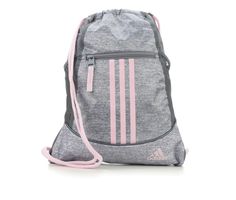 Adidas Athletic Drawstring Bag. Haul all of your essentials for the gym in style with the Adidas Alliance II Sackpack! Featuring one fabric lined pocket for media storage, dual mesh outer pockets, main compartment with ventilated air mesh to keep your gear dry. 100% polyester construction, Large main compartment with drawstring closure, Features external zippered pocket and 2 mesh side pockets for added storage, Approx. 13 inches W x 18 inches H, adidas® branding details including iconic three s Adidas Drawing, Adidas Bag, School Bag Essentials, Adidas Branding, Adidas Bags, Athletic Accessories, School Tips, Media Storage, Bag Essentials