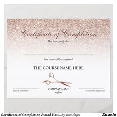 Certificate of Completion Award Hair Stylist Hair Certificate, Merchandise Ideas, Certificate Of Completion Template, Hair Extentions, Certificate Of Completion, Salon Ideas, Certificate Design, Envelope Design, Gift Certificate