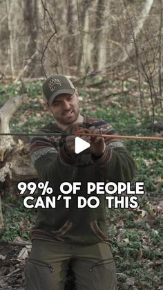 a man holding a bow and arrow in his hands with the caption 99 % off people can't do this