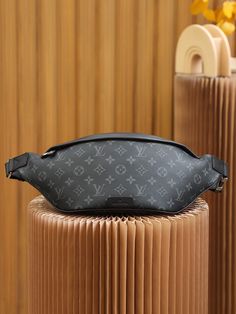 LV Discovery Bumbag PM Monogram Eclipse Canvas For Men Bumbag Louis Vuitton, Pm Monogram, Casual Chique, Belt Bags, Adjustable Belt, Vuitton Bag, Vintage Vibes, Bags Shoes, Louis Vuitton Handbags